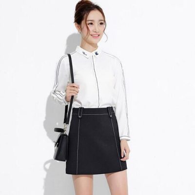 半身裙春秋新款韩版A字裙学院风包臀裙明线工艺高腰显瘦短裙女潮